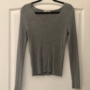 Hyped Unicorn Gray Ribbed Sweater